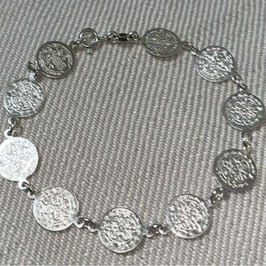 Chic Silver Medal (San Benito) Bracelet Sterling Silver 925 Imported Mexico